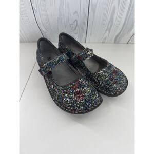 Alegria Belle Cathedral Mary Jane Shoes Rainbow Leather Clog Sz 38 Size 8